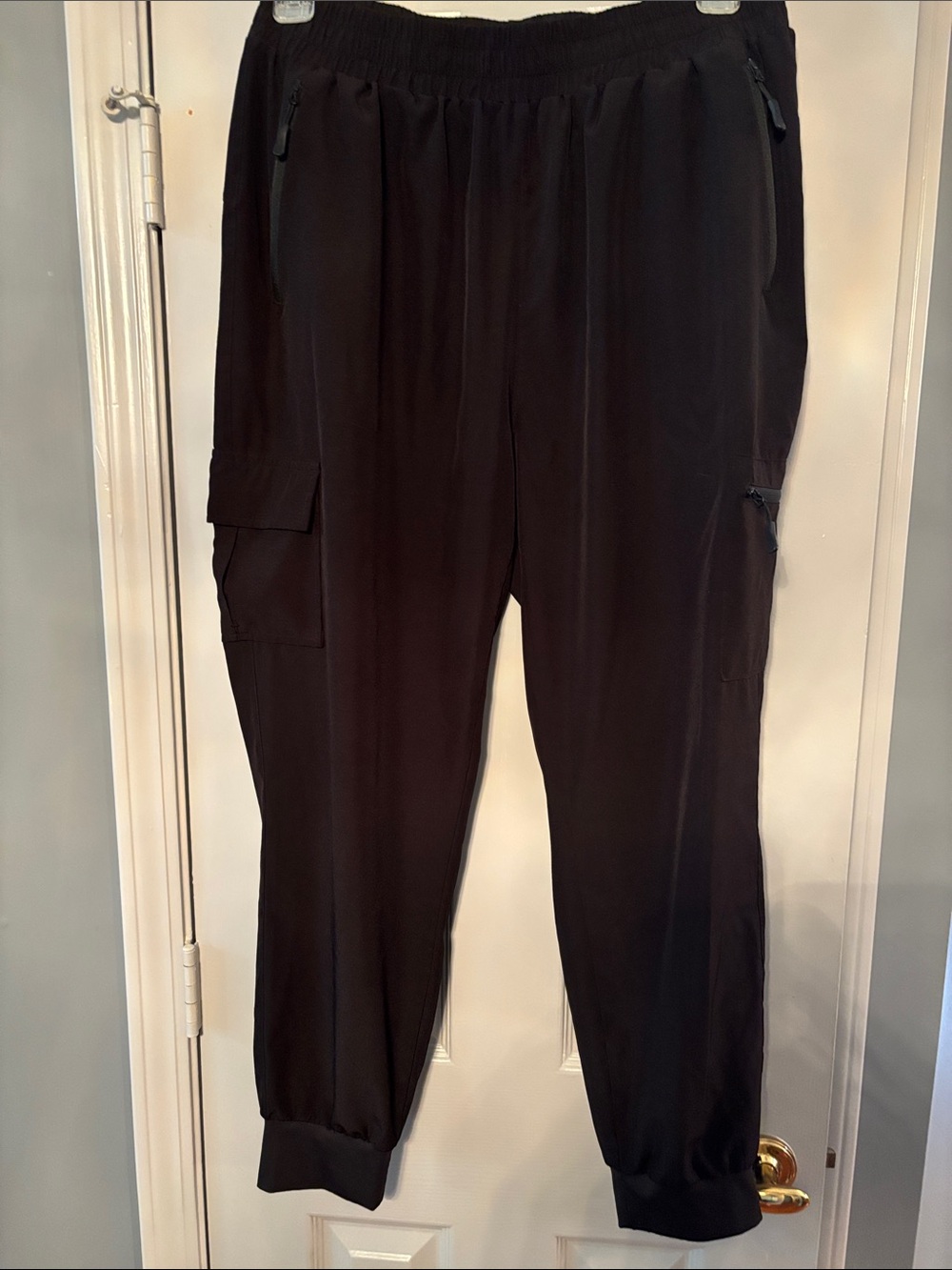 Sekino Black Cargo Jogger Elastic Waist Pull-On Pants